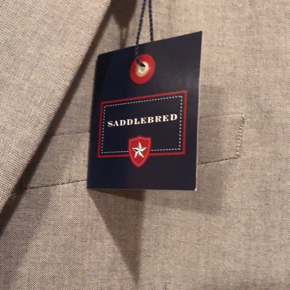 NWT -Saddlebred 42R Gray Chambray Cotton Sports Jacket - Picture 3 of 7